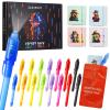 DazSpirit 16 Pack Invisible Ink Pens with UV Light, Detective Notepads & Gift Bags, Classroom Prizes, Treasure Box Fillers, Goodie Bag Stuffers, Spy Party Favors for Kids 8-12, Prize Box Toys view 1