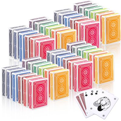 Zubebe 48 Pcs Playing Cards, Deck of Cards Bulk in Poker Size, Standard Playing Poker Decks for Kids Adults Activities Party Supplies Canasta Games (Hexagram Style)