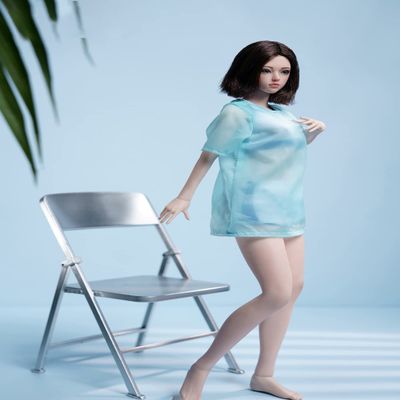 1/6 Scale Female Body, TBLeague 12inch Female Super Flexible Small Bust Pale Skin Seamless Action Figure Body Collectible Miniature Figure (S44 Pale Skin with Head)