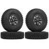 WONFAST 4PCS 1.55 Inch Alloy Beadlock Metal Wheel Rim Tyre Rubber Tires for 1/10 RC Crawler Car Jimny Axial AX90069 D90 TF2 Tamiya CC01 LC70(Black) view 1