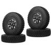 WONFAST 4PCS 1.55 Inch Alloy Beadlock Metal Wheel Rim Tyre Rubber Tires for 1/10 RC Crawler Car Jimny Axial AX90069 D90 TF2 Tamiya CC01 LC70(Black) view 2