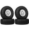 WONFAST 4Pcs 1.55 Inch Aluminum Beadlock Wheel Tires Rubber Tyre for 1/10 RC Crawler Car D90 TF2 Tamiya CC01 LC70 LC80(Silver) view 1