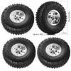 WONFAST 4Pcs 1.55 Inch Aluminum Beadlock Wheel Tires Rubber Tyre for 1/10 RC Crawler Car D90 TF2 Tamiya CC01 LC70 LC80(Silver) view 3