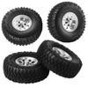 WONFAST 4Pcs 1.55 Inch Aluminum Beadlock Wheel Tires Rubber Tyre for 1/10 RC Crawler Car D90 TF2 Tamiya CC01 LC70 LC80(Silver) view 4