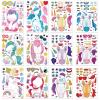 24 Sheets Unicorn Stickers Make a Face Stickers for Kids DIY Unicorn Sticker Sheet for Girls Children Unicorn Birthday Party Favors Exchange Gifts view 1