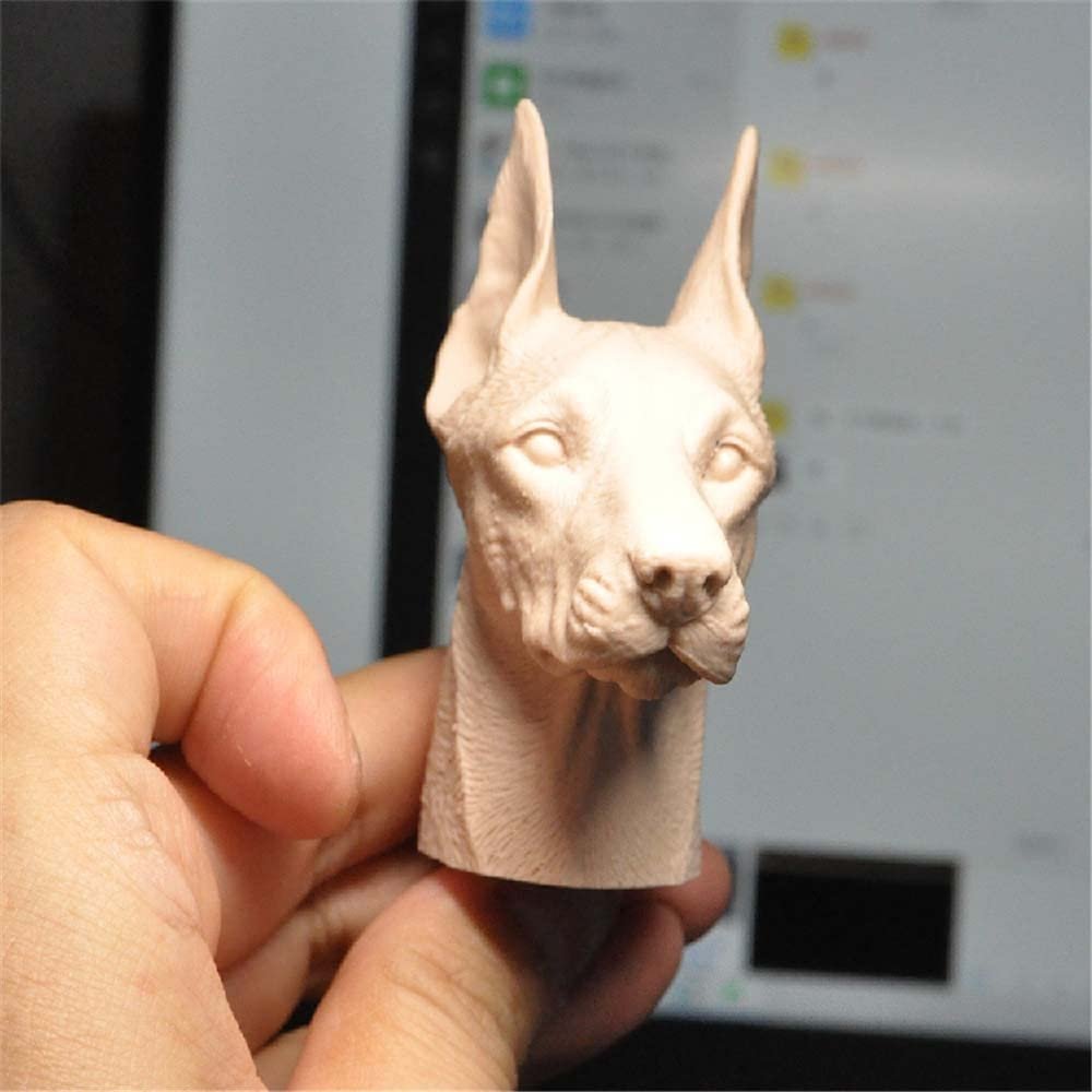 Fremego 1/6 Scale Head Sculpt,1:6 Unpainted Animal Head Carved Carving Model for 12inch Soldier Action Figure Body (Unpainted Dog)