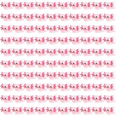 100 Pcs Pink Mini Axolotl Resin Figurine Miniature Axolotl Charm Tiny Animal Figures Ornament Mini Animals Figures to Hide Cupcake DIY Craft Decoration Gift Birthday Party Favor