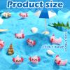 100 Pcs Pink Mini Axolotl Resin Figurine Miniature Axolotl Charm Tiny Animal Figures Ornament Mini Animals Figures to Hide Cupcake DIY Craft Decoration Gift Birthday Party Favor view 3