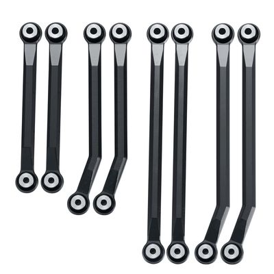 1 Set Aluminum Linkage Link Rod Ends Elevate Upgrade for TRX4-M 1/18th RC Crawler Car Parts (Black)
