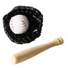 LOGOFUN Miniatures Sports Baseball Kits Mini Baseball Bat Toy Miniature Baseball Bat Glove and Ball for Dollhouse Accessories - 2.87X0.47X0.47in view 1
