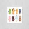 Wall Art Poster Print of Hands Puppets. Toys from Socks for Kids Funny Children Games Characters Isolated view 1