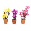 Restokki 3Pcs 1:12 Dollhouse Potted Plants Miniature Artificial Plant Tiny Bonsai Model Mini Flowerpot Simulation Resin Miniature Potted Plants view 2