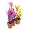Restokki 3Pcs 1:12 Dollhouse Potted Plants Miniature Artificial Plant Tiny Bonsai Model Mini Flowerpot Simulation Resin Miniature Potted Plants view 3