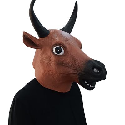 BEESUM 2023 The Ox Cow Head Mask Role-Play Bull Cosplay Masks for Halloween Party Costume Latex