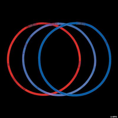 Fun Express Patriotic Glow Necklaces - 22' | Plastic - Multicolor | pack of 50