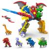 STOULKD 6 Shapes Dinosaur Transforming Robot Toys for Kids 6+, 6 Packs of STEM Transformed Action Figure,s 6-in-1 Dino-Robot Model Toys, Birthday Gifts for Boys Girls Age 6, 7, 8, 9, 10+ Years Old view 1