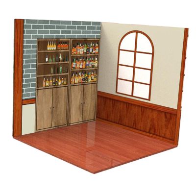 Menolana Backdrop Scene Model Display Scene Accessories Scene Display Collection Background for Action Figures , Tea House