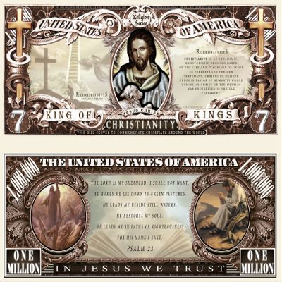 Anime Source Christianity Jesus Christ Psalm Bible Verse Commemorative Novelty Million Bill with Semi Rigid Protector
