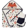 4-Piece Baby Boys Fox Hooded Towel & Washcloth Set view 1