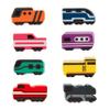 Brybelly 8-Pack Mexican Train Dominoes Tokens Premium Wood Upgrade Pack - Real Wood Markers Modeled After Real Trains - Detailed Colorful Screen Print - Great Gift - Board Game Tile Accessories view 1