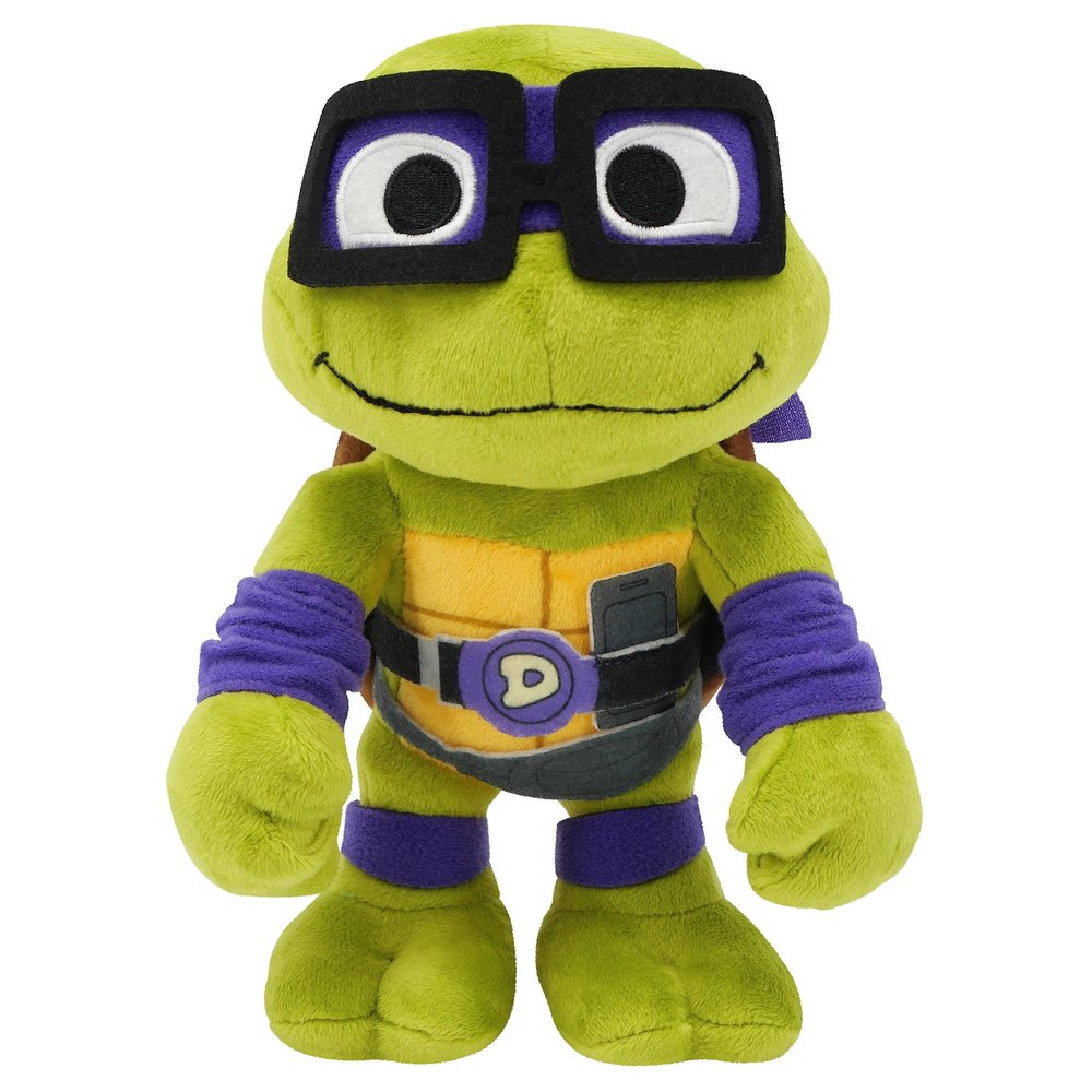 Mattel Teenage Mutant Ninja Turtles: Mutant Mayhem Donatello Plush Toy, 8 Inch Purple Masked Soft Doll of TMNT Movie Character Tech Genius Planner Donnie