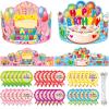 WorldBazaar Birthday Crowns for Kids Classroom 36 Pack Happy Birthday Hats with Badge Stickers Teacher Classroom School Family VBS Party Supplies view 1