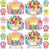 WorldBazaar Birthday Crowns for Kids Classroom 36 Pack Happy Birthday Hats with Badge Stickers Teacher Classroom School Family VBS Party Supplies view 3