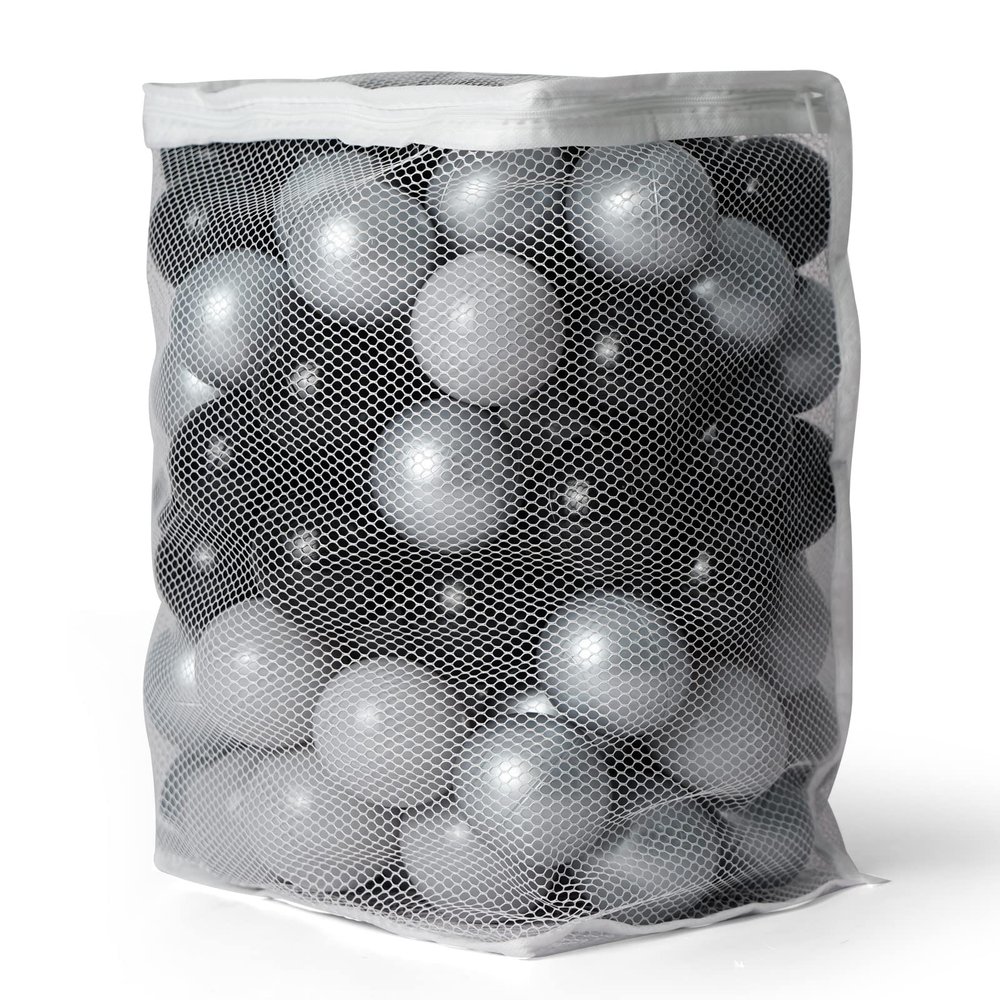 TRENDPLAY Plastic Balls for Ball Pits - Pack of 100 Hollow Balls- Safe and Exciting Playtime - Perfect for Toddler Baby Pools,Party,Festival Decoration,Black;Pearl Gray;Gray