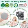 TRENDPLAY Plastic Balls for Ball Pits - Pack of 100 Hollow Balls- Safe and Exciting Playtime - Perfect for Toddler Baby Pools,Party,Festival Decoration,Black;Pearl Gray;Gray view 3
