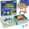 BenBen Spelling Games, 224 Flashcards, 208 Wood Letter Tiles, 1-4 Players, Learning Games for Kids 4-8, Educational Toys for Kindergarten 1st 2nd Grade, Preschool Classroom Must Haves view 1