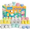 30 Packs Valentine's Day Cards with Mochi Squishy Toys, Mini Kawaii Stress Relief Squishy Toys Sets for Kids, Valentine's Day School Classroom Prizes, Valentine Exchange Gift view 1
