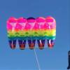 Giant Soft Inflatable Mosaic Pilot Kite for Adults Multicolor Solid Parafoil Tractor Flowform Kites view 2