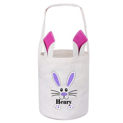 Personalized Easter Basket, VAPCUFF Easter Baskets for Kids Easter Eggs Hunt Basket Easter Bunny Basket Personalized Easter Gifts Easter Eggs Basket Easter Basket Bags for Kids - Purple
