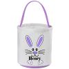 Personalized Easter Basket, VAPCUFF Easter Baskets for Boys Girls Easter Gifts Easter Bunny Basket Easter Egg Hunt Bags Personalized Easter Eggs Basket Easter Bunny Bags for Kids - Purple view 1
