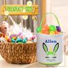 Personalized Easter Basket, VAPCUFF Easter Gifts Easter Egg Hunt Bags Easter Baskets for Kids Personalized Easter Bunny Basket Easter Basket Bags - Green, 007-Green view 2