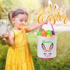 Personalized Easter Basket, VAPCUFF Easter Gifts Easter Egg Hunt Bags Easter Baskets for Kids Personalized Easter Bunny Basket Easter Basket Bags - Green, 007-Green view 4