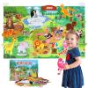 Taika 43x28 inch Zoo Animals Felt Story Board Set, 41Pcs Jungle Animals Toys, Thicker Flannel Board, Preschool Learning Toy, Interactive Storytelling Teaching Play Activity Kits view 1