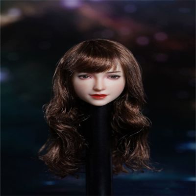 RoofWorld 1/6 Scale Female Head Sculpt, Soldier Planted Hair Head Carved for 12'' Phicen TBLeague VC HT JO Action Figure Body Collection (SDH024-C)