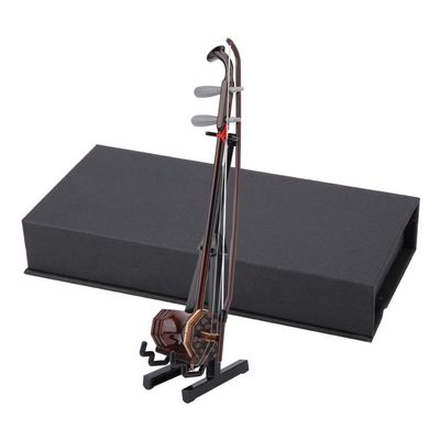 Restokki Miniature Wooden Erhu Model with Case Mini Musical Instrument Miniature Dollhouse Model Mini Ornaments Craft Home Decor(15CM)