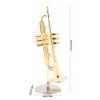 Restokki Miniature Trumpet Replica with Stand Case, Mini Musical Instrument Miniature Dollhouse Model Gold Plated Musical Instrument Decor view 2