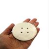 1Pc Large Round Buttons for Sewing or Crafting, 2,56 inch Cute Flatback Buttons for Coat, Ceramic Stoneware Material, White view 1