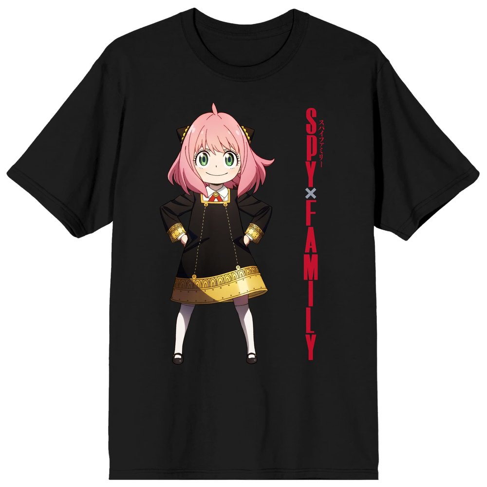 Spy X Family Anya Forger Men's Black T-shirt-6XL