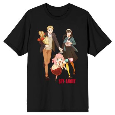 Spy X Family Forger Facial Expressions Crew Neck Short Sleeve Men's Black T-shirt-6XL