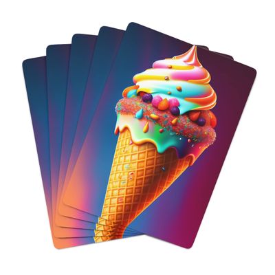 Brian Bula Rainbow Ice Cream Playing Cards Fabulous Colorful Art Ice Cream Poker Cards