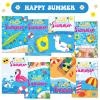 Faccito 24 Pcs Summer Beach Coloring Books Mini DIY Art Drawing Book Bulk Including Pineapple Coconut Flamingo Beach Pool Fun and Relaxing Patterns for Birthday Activity view 3