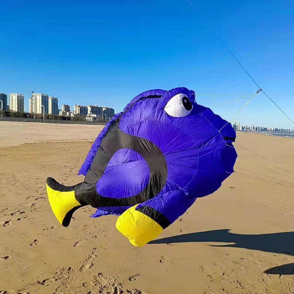 3m Blue Fish Kite Line Laundry for Adults Outdoor Fun Soft Inflatable Nylon Fish Kite Pendant