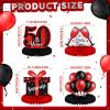 8 Pcs 50th Red and Black Table Honeycomb Centerpieces 50th Birthday Decorations Red Black Happy 50th Birthday Decorations Centerpieces for Tables Toppers 50 Years Party Supplies view 3