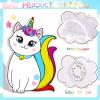 Aoriher Unicorn Cat Piata with Blindfold and Bat, Caticorn Unicorn Cat Piata Birthday Party Supplies for Party Favor Birthday Decorations, 16 x 11 Inch view 3