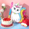 Aoriher Unicorn Cat Piata with Blindfold and Bat, Caticorn Unicorn Cat Piata Birthday Party Supplies for Party Favor Birthday Decorations, 16 x 11 Inch view 4