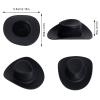 mifengda 50 Pieces Mini Western Cowboy Cowgirl Hat Plastic Miniature Western Hat Cute Doll Hat Black Mini Western Hats for Crafts Doll Dress Up Party Accessories (Black) view 2